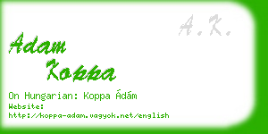 adam koppa business card